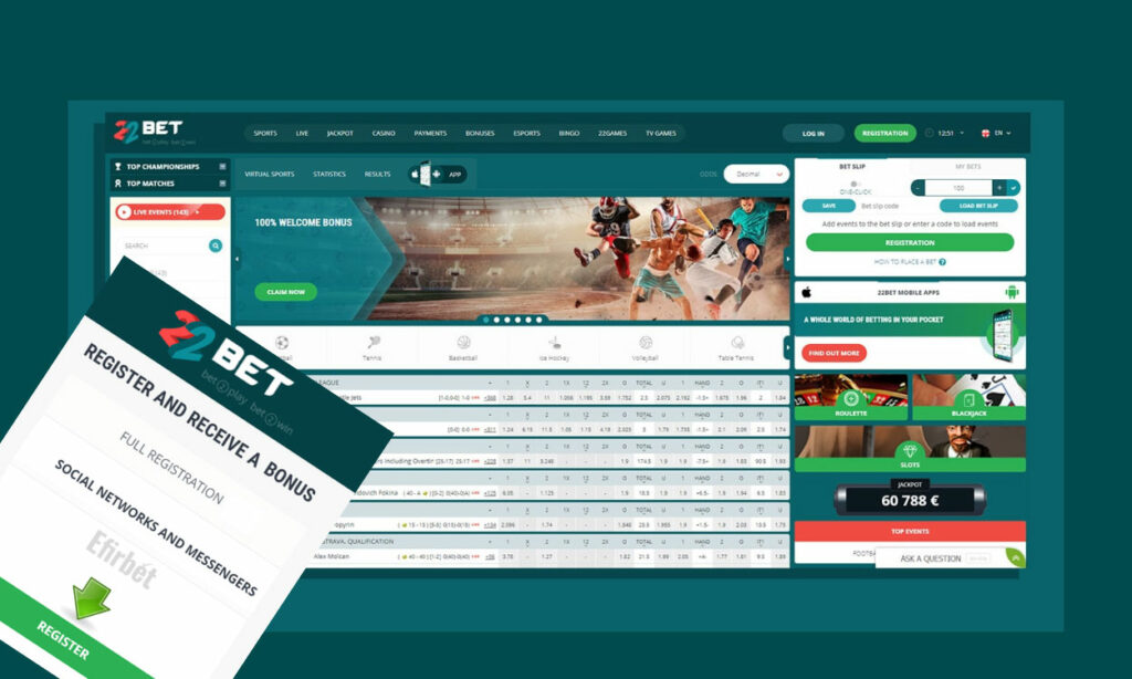 22Bet Betting platform online